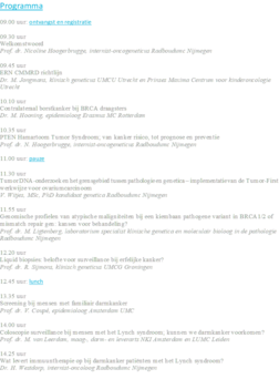 Programma up-to-date in erfelijke kanker